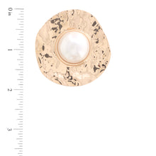 Load image into Gallery viewer, Hammered Metal Pearl Bead Earring
