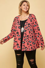 Load image into Gallery viewer, Plus Size Animal Printed Open Front Cropped Cardigan
