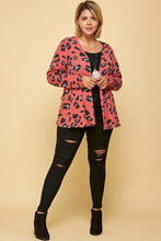 Load image into Gallery viewer, Plus Size Animal Printed Open Front Cropped Cardigan
