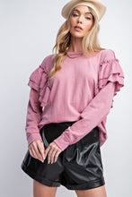 Load image into Gallery viewer, Double Ruffle Sleeves Top

