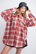 Load image into Gallery viewer, Washed Plaid Button Down Shirt
