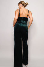 Load image into Gallery viewer, Samba Rhinestone Belt Velvet Jumpsuit
