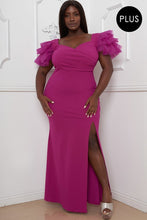 Load image into Gallery viewer, Mesh Tulle Shoudler Plus Size Maxi Dress
