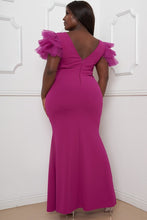 Load image into Gallery viewer, Mesh Tulle Shoudler Plus Size Maxi Dress
