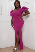 Load image into Gallery viewer, Mesh Tulle Shoudler Plus Size Maxi Dress
