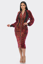 Load image into Gallery viewer, Midi 2 Way Zip Up Sequin Contrast Dress
