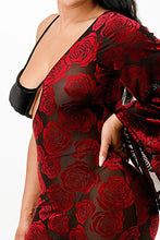 Load image into Gallery viewer, Velvet Flocking Jumpsuit/bell Sleeve
