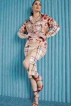 Load image into Gallery viewer, Satin Blouse With Skirt Set
