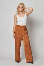 Load image into Gallery viewer, Satin Cargo Pocket Wide Leg Pants
