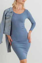 Load image into Gallery viewer, Ribbed Crew Neck Long Sleeve Mini Dress
