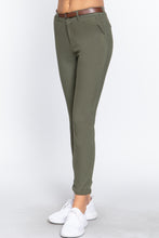 Load image into Gallery viewer, Cotton-span Twill Belted Long Pants
