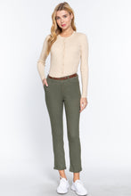 Load image into Gallery viewer, Cotton-span Twill Belted Long Pants
