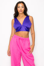 Load image into Gallery viewer, Smock V-neck Satin Bra Top
