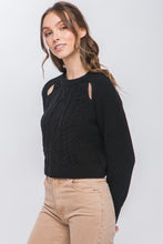 Load image into Gallery viewer, Knit Pullover Sweater With Cold Shoulder Detail

