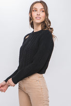 Load image into Gallery viewer, Knit Pullover Sweater With Cold Shoulder Detail
