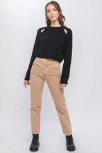 Load image into Gallery viewer, Knit Pullover Sweater With Cold Shoulder Detail
