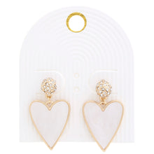 Load image into Gallery viewer, Heart Rhinestone Bead Dangle Earring
