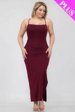 Load image into Gallery viewer, Plus Size Crisscross Back Split Thigh Maxi Dress
